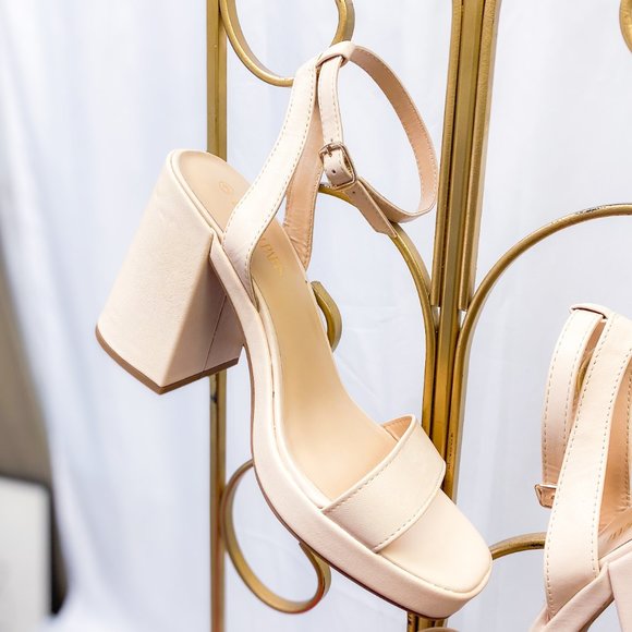 Y2k 90s Style Chunky Heel Barbie Fashion Peach Platform Shoes Dream Paris - Picture 5 of 13